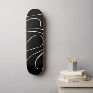 Skateboard Ebb y Flow 2 - Negro sobre blanco