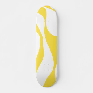 Skateboard Ebb y Flow 4 en amarillo limón y blanco