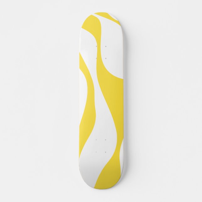 Skateboard Ebb y Flow 4 en amarillo limón y blanco (Anverso )