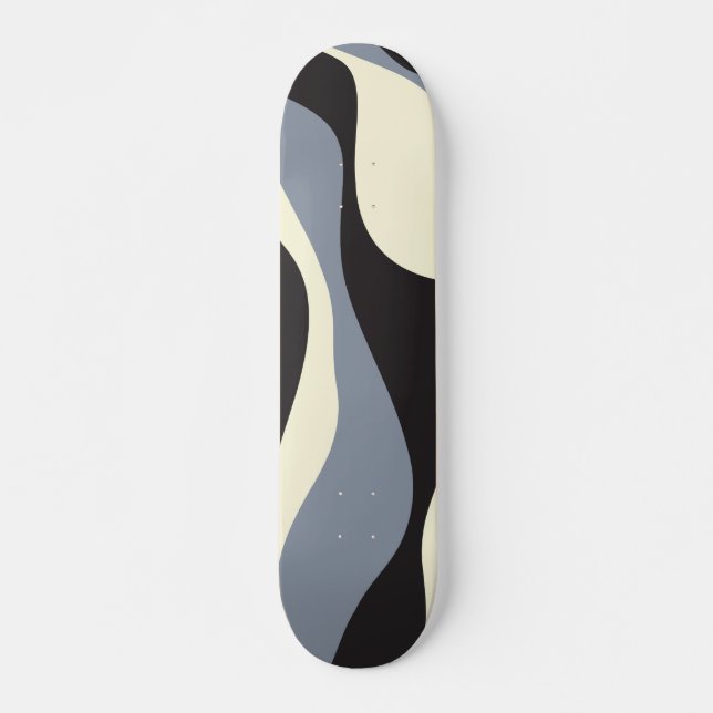 Skateboard Ebb y Flow 4 en negro, gris y crema (Anverso )