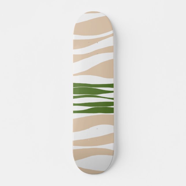 Skateboard Ebb y Flow - Blanco, arena y verde pálido (Anverso )