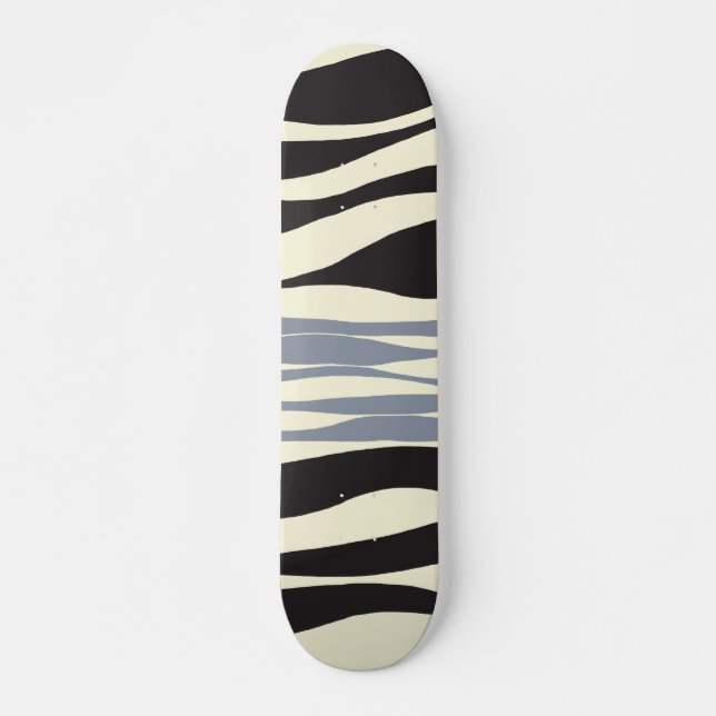 Skateboard Ebb y Flow en negro, gris y crema (Anverso )