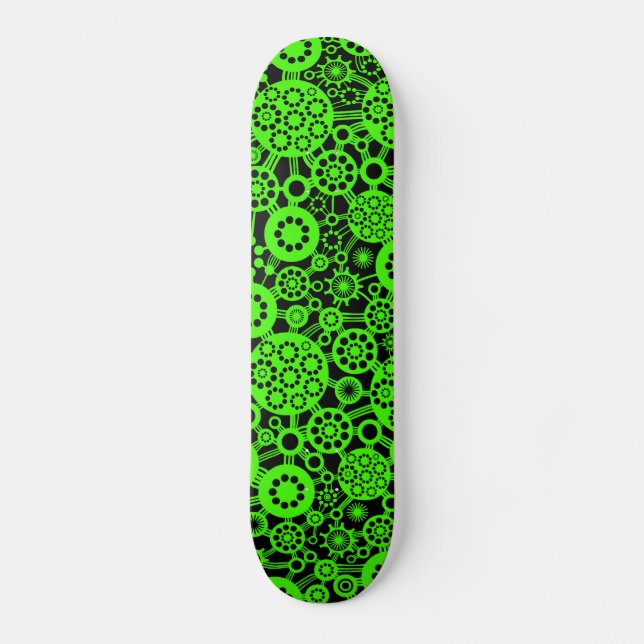 Skateboard Ecosistema - Chartreuse en negro (Anverso)
