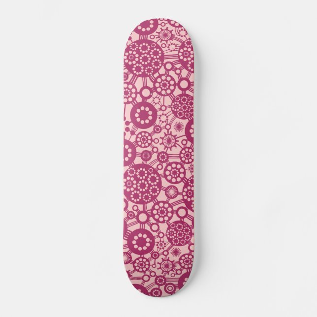 Skateboard Ecosistema - Crimson en rosa oscuro (Anverso)