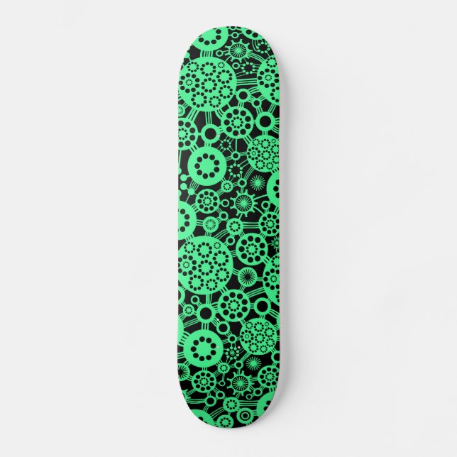 Skateboard Ecosistema - Mint Green sobre el negro (Anverso)