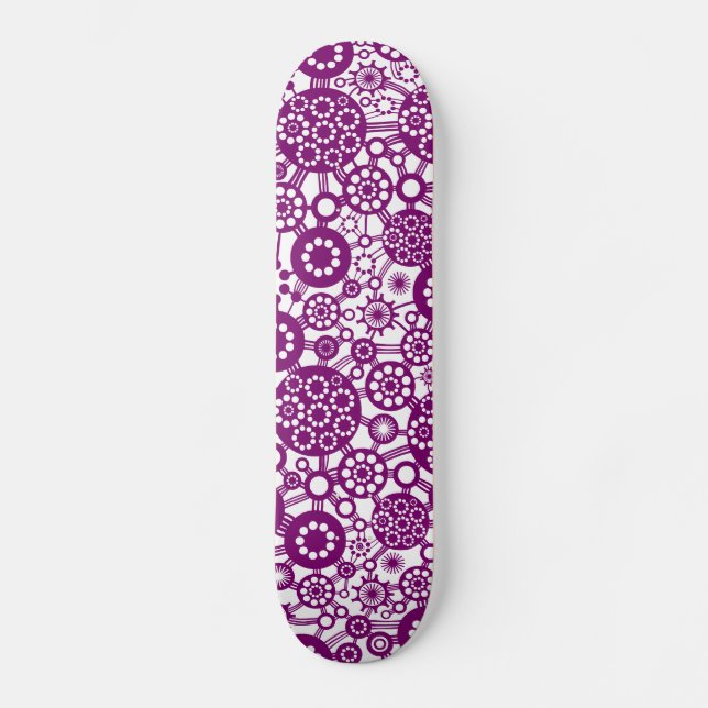 Skateboard Ecosistema - Pluma en blanco (Anverso)