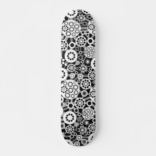 Skateboard Ecosistema (retro) - Blanco sobre negro