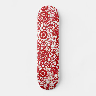 Skateboard Ecosistema: rojo rubí sobre blanco