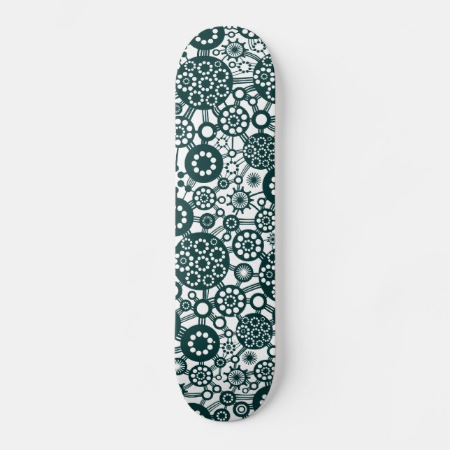 Skateboard Ecosistema - Verde oscuro sobre blanco (Anverso)