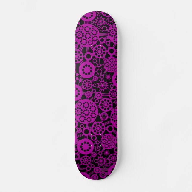 Skateboard Ecosistema - Violeta profunda en negro (Anverso)