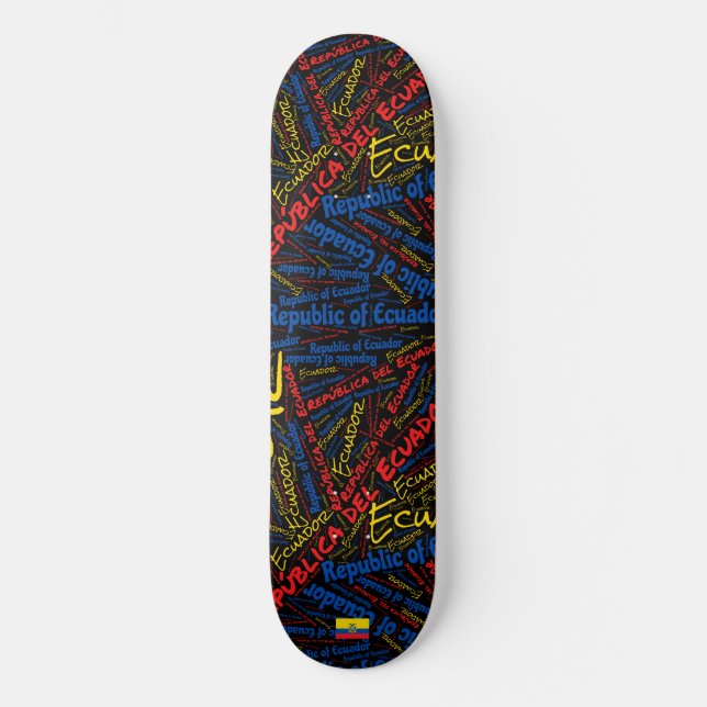 Skateboard Ecuador National Pride Wordcloud (Anverso)