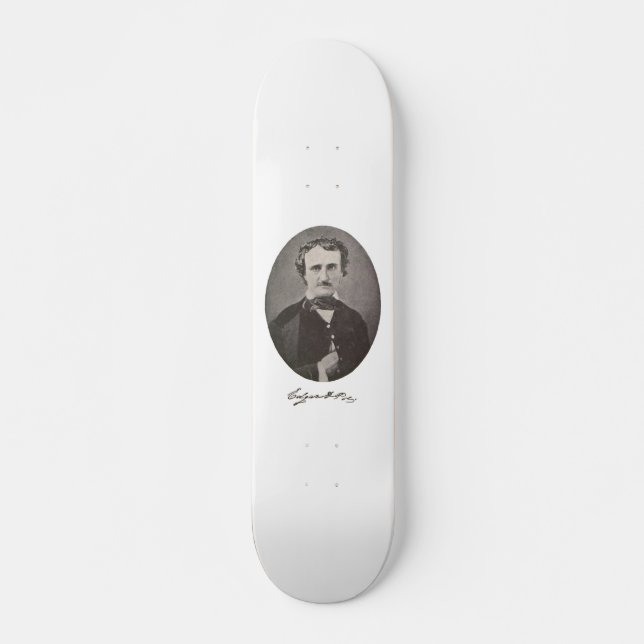 Skateboard Edgar Allan Poe con firma (Anverso )