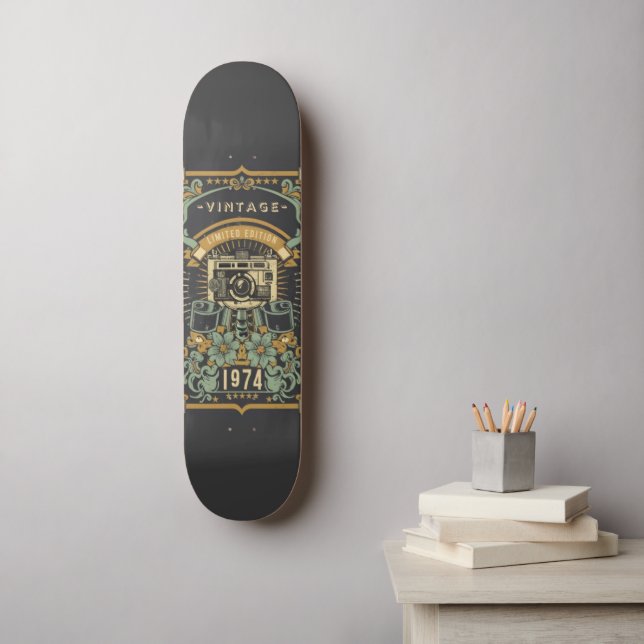 Skateboard Edición limitada de Vintage 1974 (Arte de la pared)