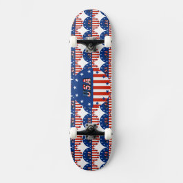 Skateboard EE.UU. - Bandera estadounidense y estrellas en la 