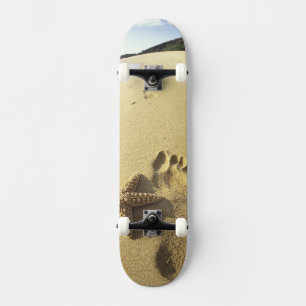 Skateboard EE.UU., Hawaii, Maui, Makena Beach, Footprint y