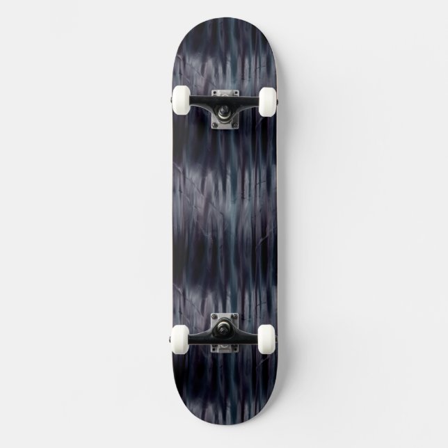 Skateboard Efecto metálico líquido negro (Anverso)