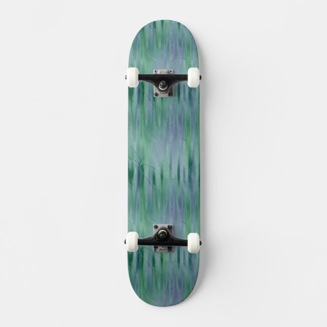 Skateboard Efecto metálico líquido verde (Anverso)