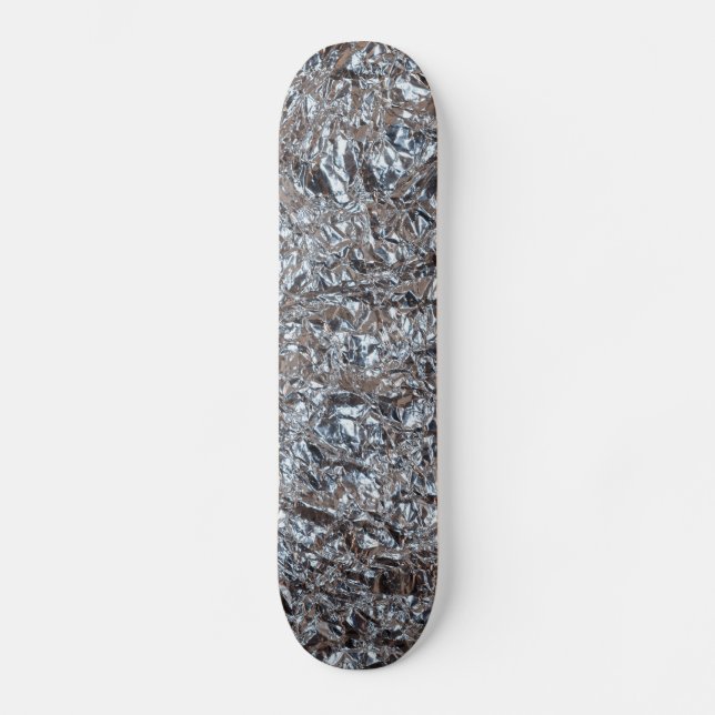 Skateboard efecto metalizado de plata (Anverso)