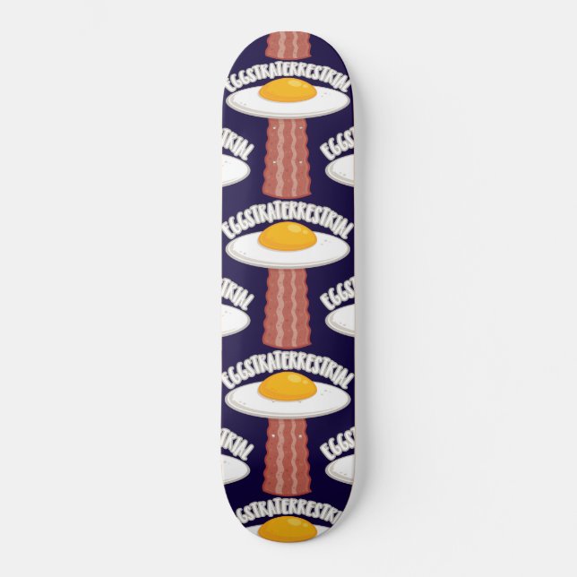 Skateboard Eggstraterrestririal con texto (Anverso)