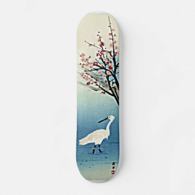 Skateboard Egret de Okyo de la impresión de Woodblock del (Anverso)