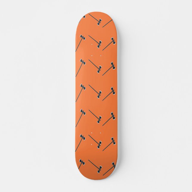 Skateboard Ejes sobre naranja (Anverso )