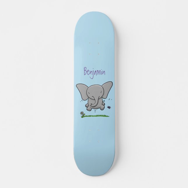 Skateboard El adorable y adorable ilustracion de elefantes be (Anverso )