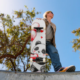 Skateboard El amor en globo en Panda en el aire