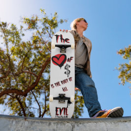 Skateboard El amor por el dinero el mal graffiti rojo cristia