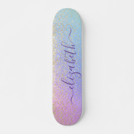 Skateboard El arcoiris personalizado del Purpurina Girona