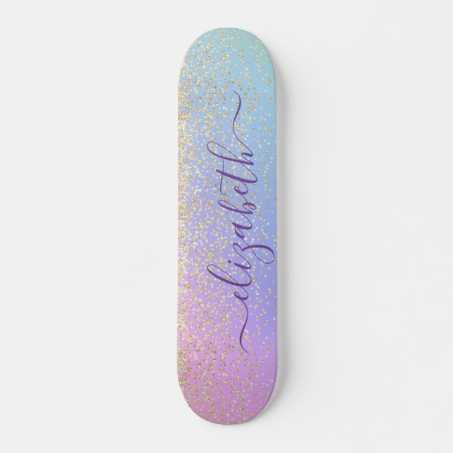 Skateboard El arcoiris personalizado del Purpurina Girona (Anverso )