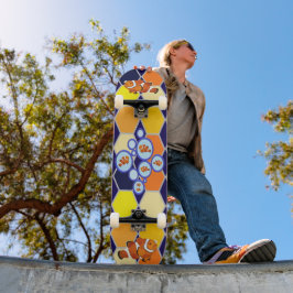 Skateboard El arte dibujado a mano de pez globo