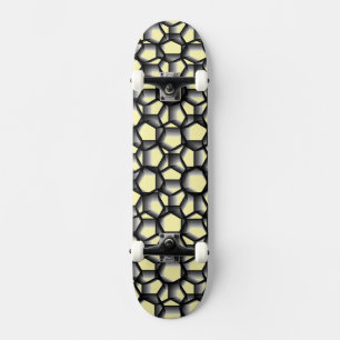 Skateboard El arte geométrico de la encía negra en el amarill