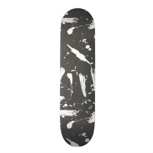 Skateboard El cepillo blanco negro artístico frota