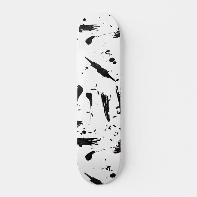 Skateboard El cepillo blanco negro moderno frota ligeramente (Anverso )