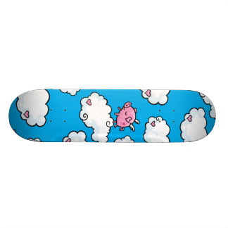 Skateboard El cerdo del vuelo baila en las nubes