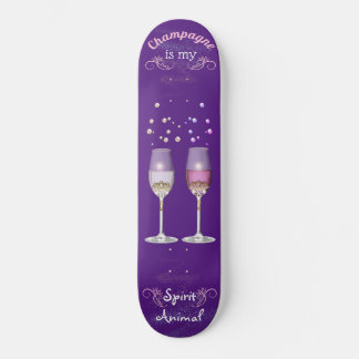 Skateboard El champán es mis burbujas rosas blancas de los an