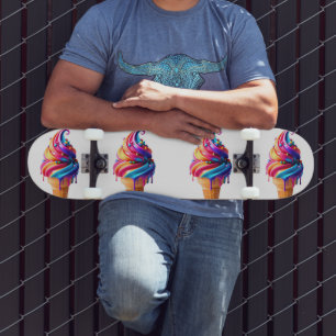 Skateboard El clásico cono de helado vibrante de SlipperyJoe 