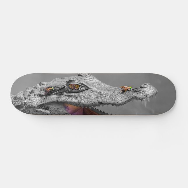 Skateboard El cocodrilo sonriente y las moscas (Horz)