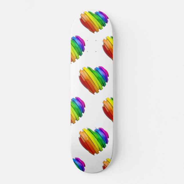 Skateboard El corazón tridimensional escultural de SlipperyJo (Anverso)