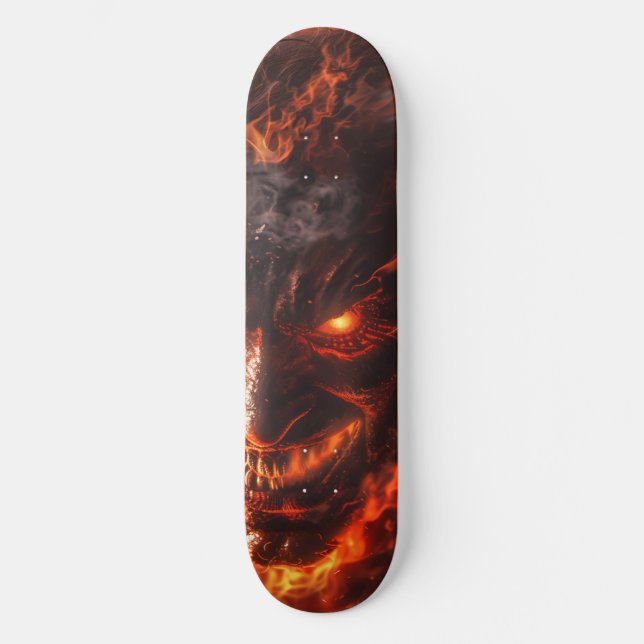 Skateboard El diablo en el fuego (Anverso)