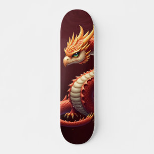 Skateboard El dragón serpiente dorado.