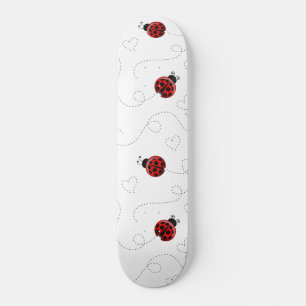 Skateboard El escarabajo Red Ladybug Insect Lover Black Heart
