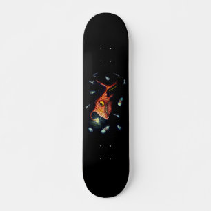 Skateboard El extraño pez anguloso oscuro contra la contamina