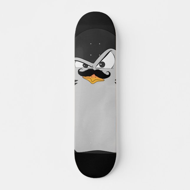 Skateboard El extraño pingüino negro Naranja gris negro (Anverso )
