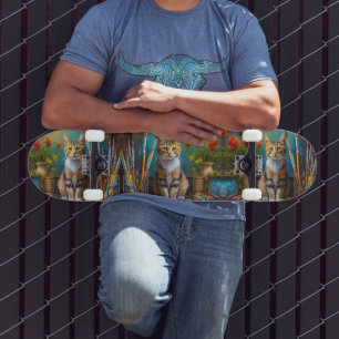 Skateboard El gato artístico