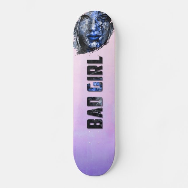Skateboard El gris azul rosado del mal Chica (Anverso)