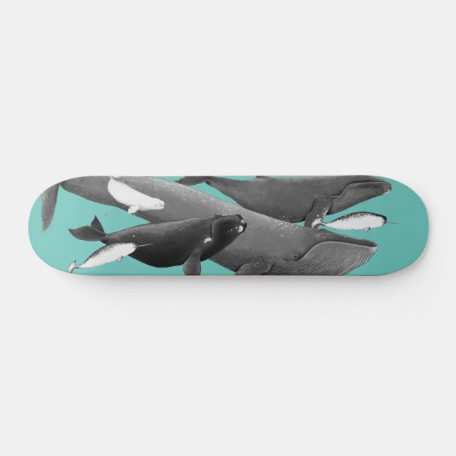 Skateboard El Ilustracion De Ballenas Azul (Horz)