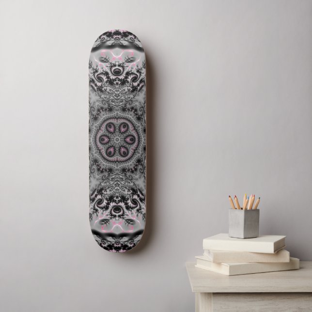 Skateboard El Jardín Fractal de Plata (Arte de la pared)
