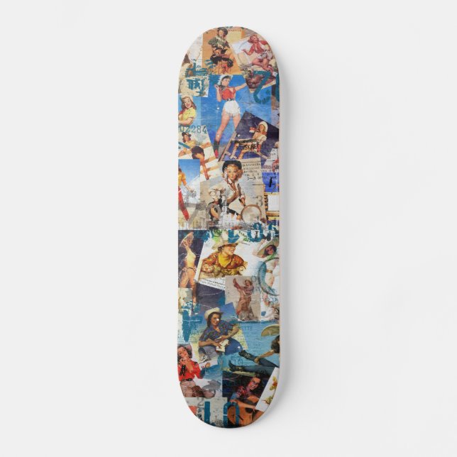 Skateboard El kitsch Bitsch: Vaquera destruida PIn-UPS (Anverso)