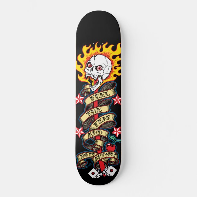 Skateboard El miedo al cráneo que se inclina (Anverso)